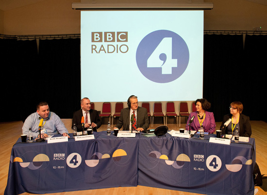 Mark Huntington, second left, next to presenter Paul Lewis, centre Mark Huntington, second left, next to presenter Paul Lewis, centre