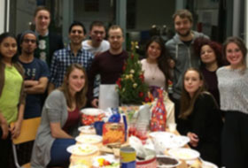 British student Andrew McDonnell with fellow students at Hanze University